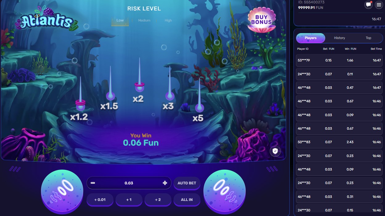 Aperçu du jeu de casino Atlantis sur Betify, une alternative.