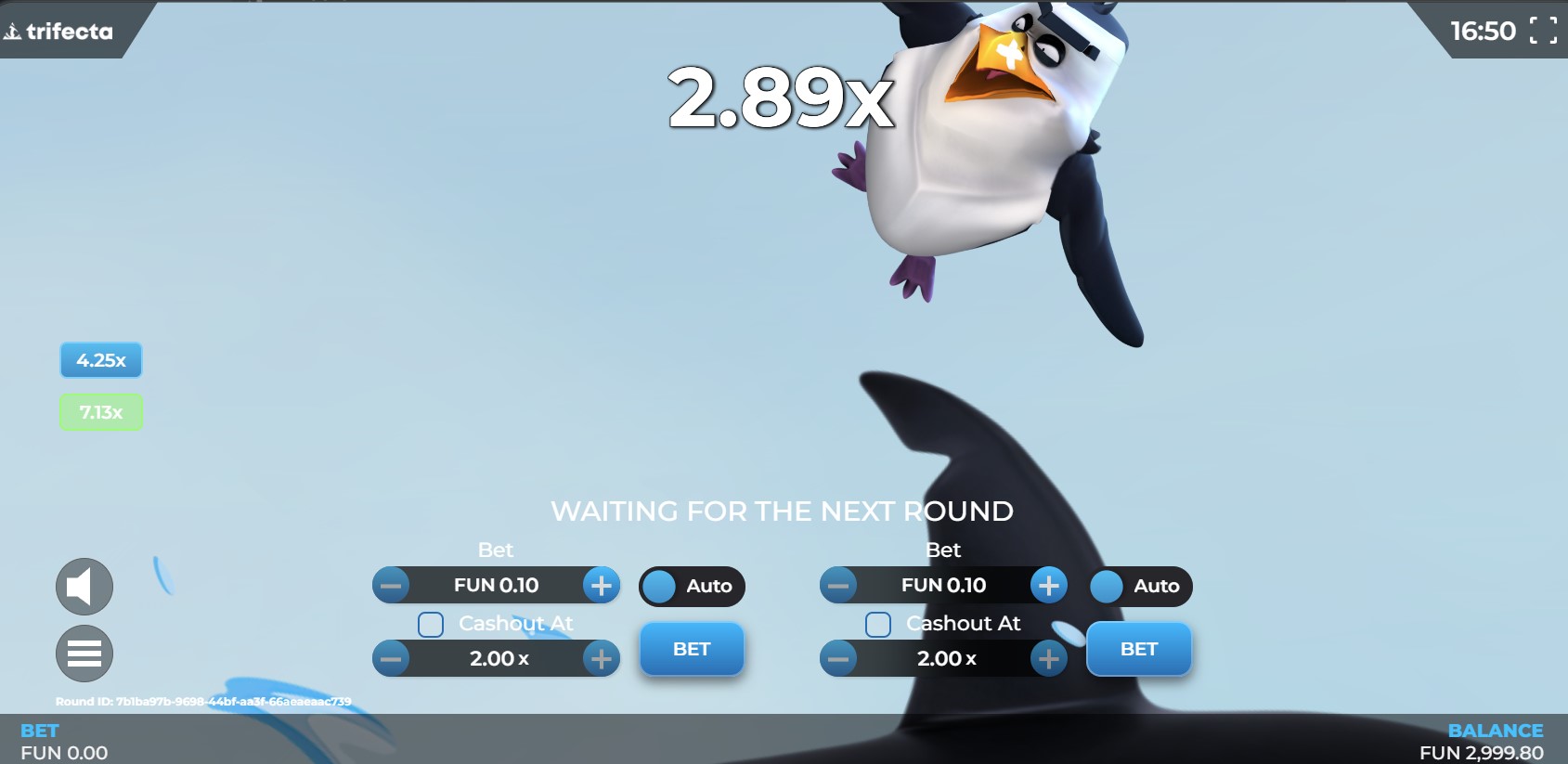 Interface de jeu Pingoo Splash expliquant comment placer un pari.